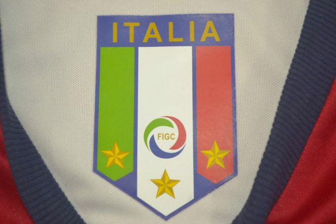 Shirt Collar Italy Logo, Italy 2006 Goalkeeper Away Red Buffon Short Sleeve