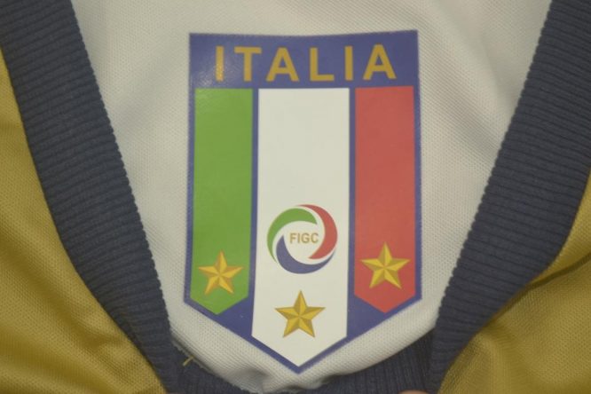 Shirt Collar Italy Logo, Italy 2006 Goalkeeper Gold Buffon Short-Sleeve