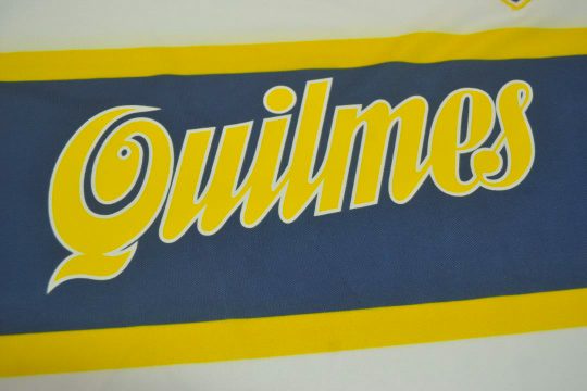 Shirt Quilmes Logo, Boca Juniors 1996-1997 Away White Short-Sleeve