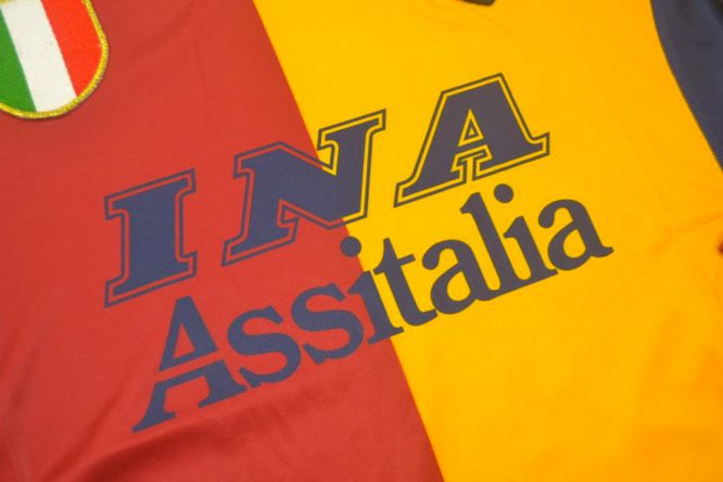 Shirt INA Assitalia Imprint, AS Roma 2001-2002 European Shirt Long-Sleeve