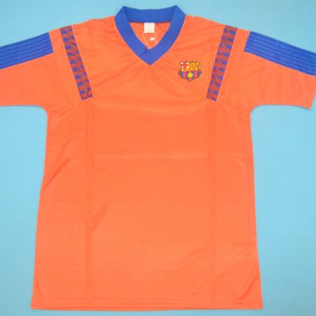 Shirt Front, Barcelona 1991-1992 Away Orange Short-Sleeve