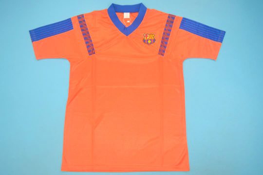 Shirt Front, Barcelona 1991-1992 Away Orange Short-Sleeve
