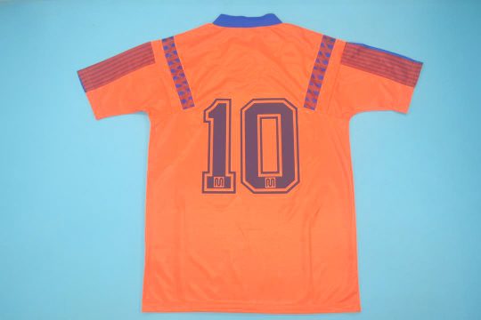 #10 Nameset, Barcelona 1991-1992 Away Orange Short-Sleeve
