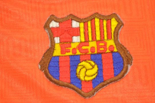 Shirt Barcelona Logo, Barcelona 1991-1992 Away Orange Short-Sleeve