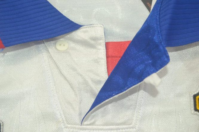 Shirt Collar Front Closeup, Japan 1998 Away White Short-Sleeve