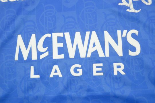 Shirt Mc Ewans Lager Imprint, Rangers 1996-1997 Home Short-Sleeve