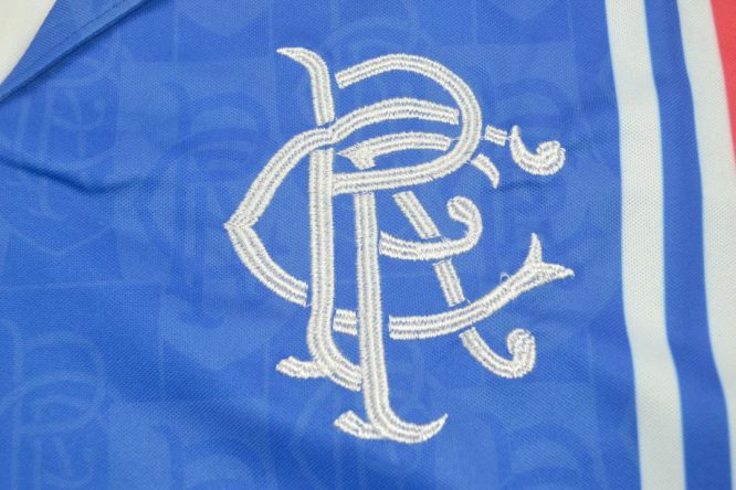 Shirt Rangers Emblem, Rangers 1996-1997 Home Short-Sleeve