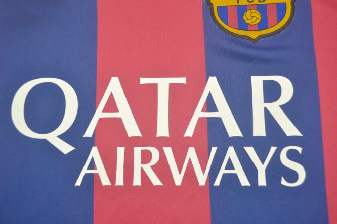 Shirt Qatar Airways, Barcelona 2014-2015 Home Short-Sleeve