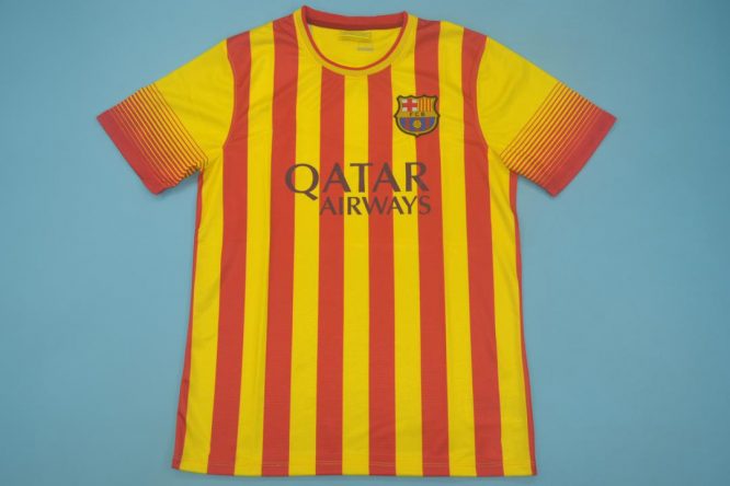 Shirt Front, Barcelona 2013-2014 Away Catalonia Colors Short-Sleeve