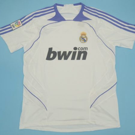 Shirt Front, Real Madrid 2007-2008 Home Short-Sleeve