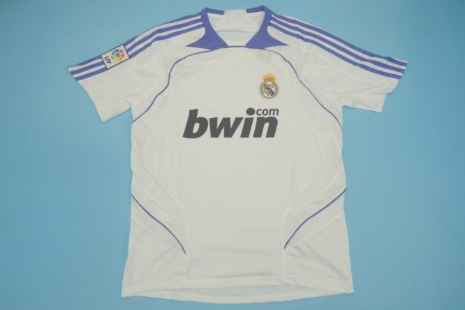Shirt Front, Real Madrid 2007-2008 Home Short-Sleeve