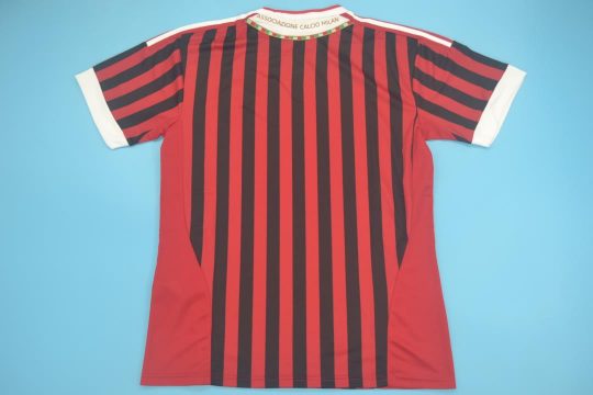 Shirt Back Blank, AC Milan 2011-2012 Home Short-Sleeve