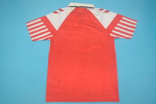 Shirt Back Blank, Denmark Euro 1992 Red Home Short-Sleeve