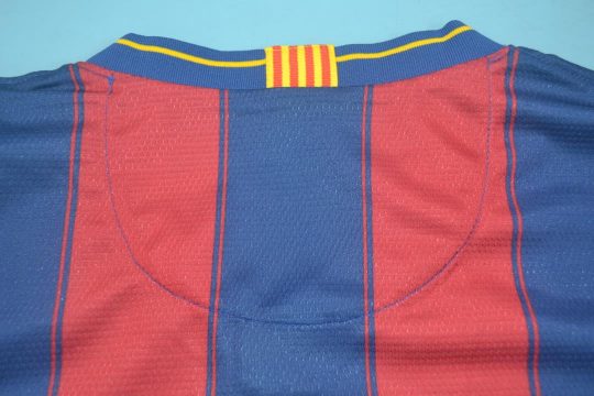 Shirt Collar Back, Barcelona 2009-2010 Home Short-Sleeve