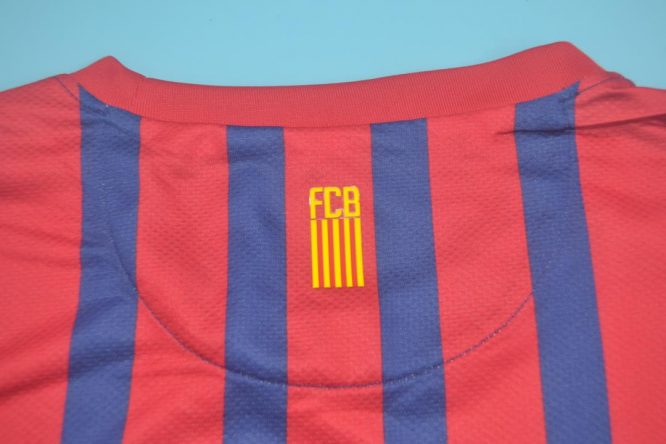 Shirt Collar Back, Barcelona 2011-2012 Home Short-Sleeve