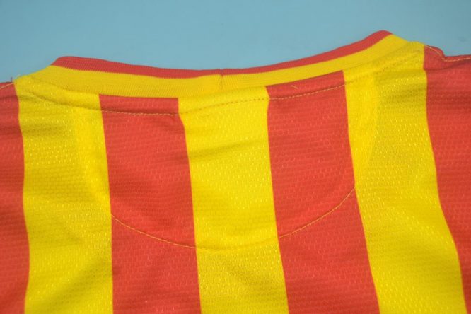 Shirt Collar Back, Barcelona 2013-2014 Away Catalonia Colors Short-Sleeve