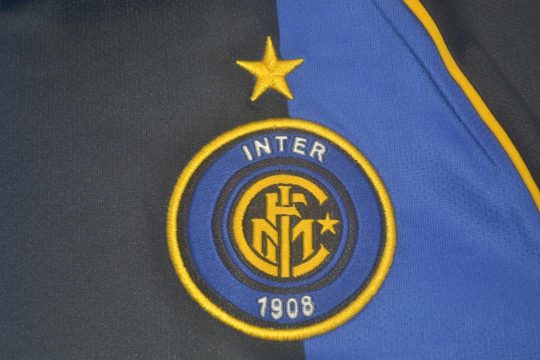 Shirt Inter Milan Emblem, Inter Milan 2001-2002 Home Short-Sleeve