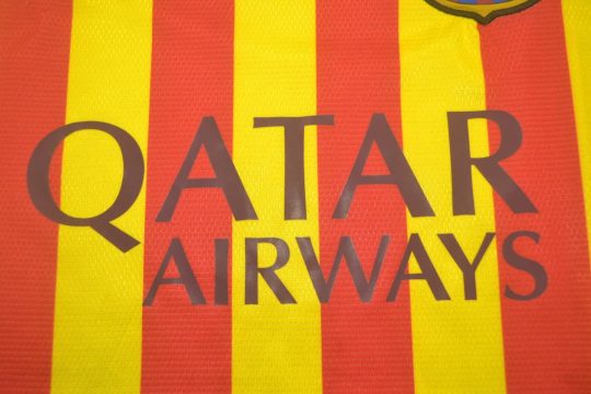 Shirt Qatar Airways Imprint, Barcelona 2013-2014 Away Catalonia Colors Short-Sleeve