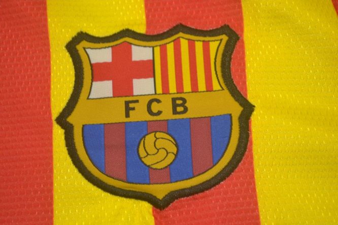 Shirt Barcelona Logo, Barcelona 2013-2014 Away Catalonia Colors Short-Sleeve