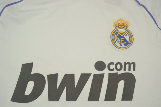 Shirt Bwin Sign, Real Madrid 2007-2008 Home Short-Sleeve