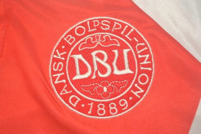 Shirt Denmark Logo, Denmark Euro 1992 Red Home Short-Sleeve