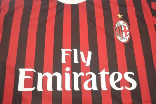 Shirt Fly Emirates Sign, AC Milan 2011-2012 Home Short-Sleeve