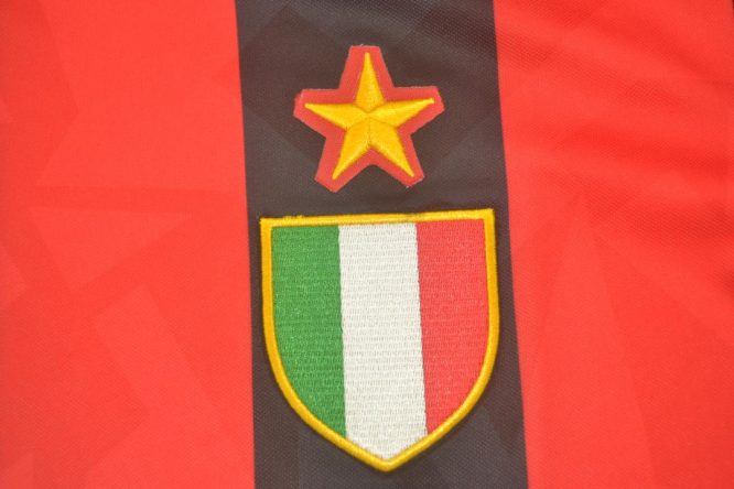 Shirt Scudetto Emblem, AC Milan 1993-1994 Home Short-Sleeve