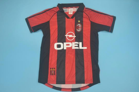 Shirt Front, AC Milan 1998-2000 Home Short-Sleeve