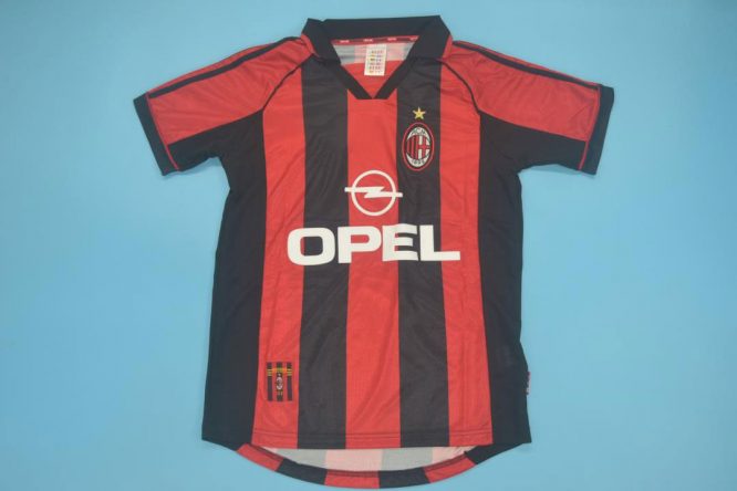 Shirt Front, AC Milan 1998-2000 Home Short-Sleeve