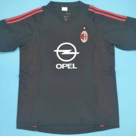 Shirt Front, AC Milan 2002-2003 Third Black Short-Sleeve