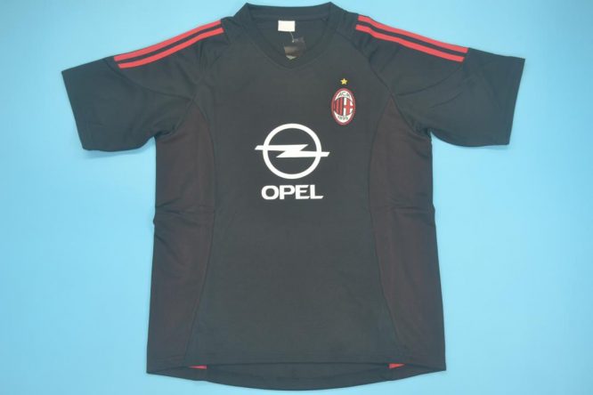 Shirt Front, AC Milan 2002-2003 Third Black Short-Sleeve