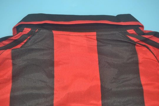 Shirt Collar Back, AC Milan 1998-2000 Home Short-Sleeve