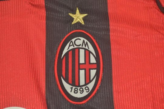 Shirt AC Milan Emblem, AC Milan 1998-2000 Home Short-Sleeve