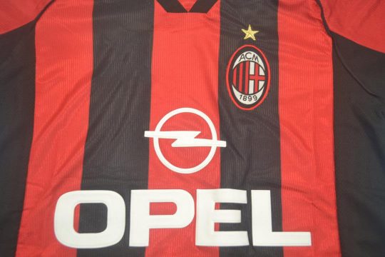 Shirt Opel Sign, AC Milan 1998-2000 Home Short-Sleeve
