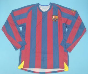 Shirt Front, Barcelona 2005-2006 Home UCL Final Long-Sleeve