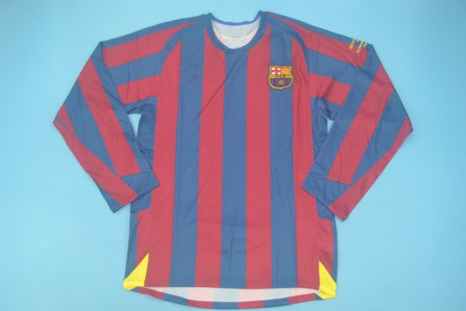 Shirt Front, Barcelona 2005-2006 Home UCL Final Long-Sleeve