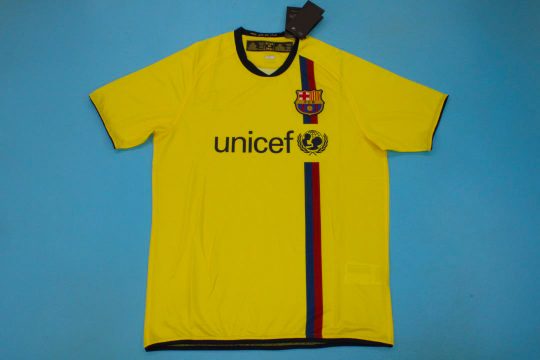 Shirt Front, Barcelona 2008-2009 Away Yellow Short-Sleeve