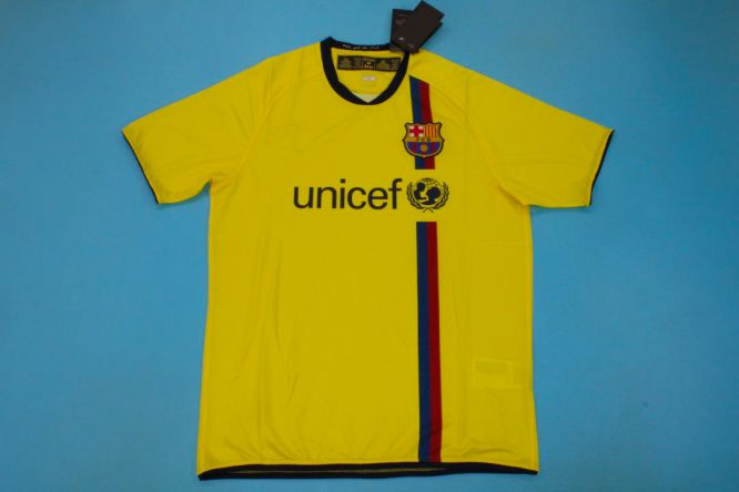 Shirt Front, Barcelona 2008-2009 Away Yellow Short-Sleeve