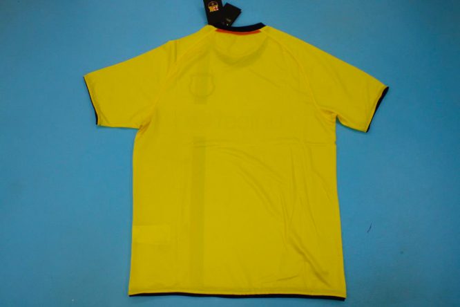 Shirt Back Blank, Barcelona 2008-2009 Away Yellow Short-Sleeve