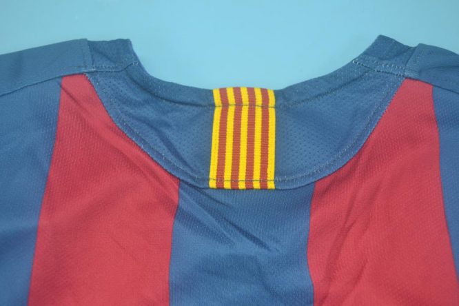 Shirt Collar Back, Barcelona 2005-2006 Home UCL Final Long-Sleeve