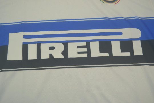 Shirt Pirelli Emblem, Inter Milan 2009-2010 Away White Short-Sleeve Kit