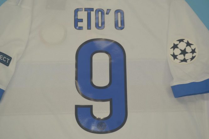 Eto'o Nameset, Inter Milan 2009-2010 Away White Short-Sleeve Kit