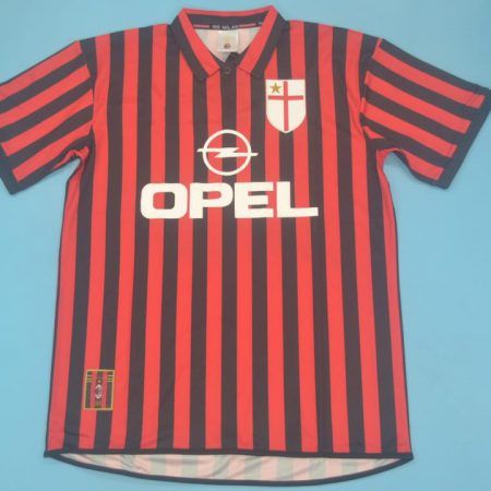 Shirt Front, AC Milan 1999-2000 Home Centenary Short-Sleeve Kit