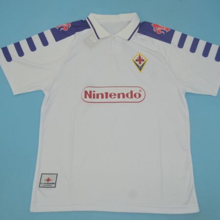 Shirt Front, Fiorentina 1998-1999 Away White Short-Sleeve