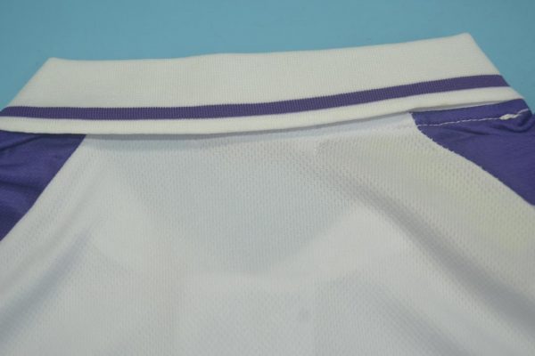 Shirt Collar Back, Fiorentina 1998-1999 Away White Short-Sleeve