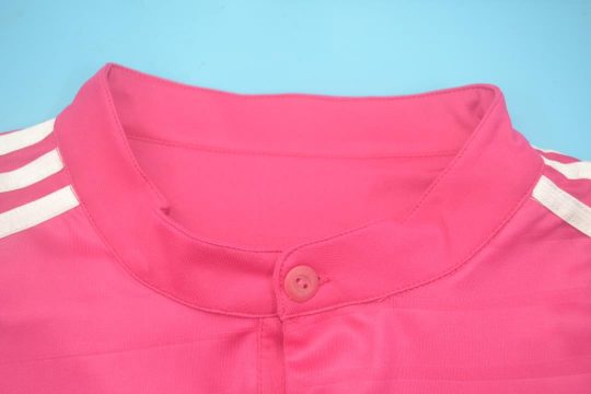 Shirt Collar Front, Real Madrid 2014-2015 Away Pink Long-Sleeve Kit