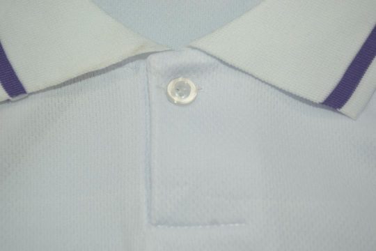 Shirt Collar Front Details, Fiorentina 1998-1999 Away White Short-Sleeve