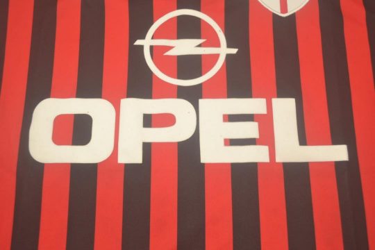 Shirt Opel Sponsor Imprint, AC Milan 1999-2000 Home Centenary Short-Sleeve Kit