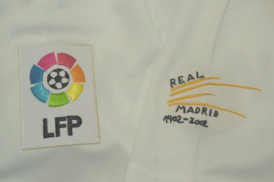 Shirt Patches, Real Madrid 2002-2003 Home La Liga Centenary Short-Sleeve Kit