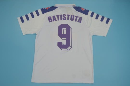 Batistuta Nameset, Fiorentina 1998-1999 Away White Short-Sleeve